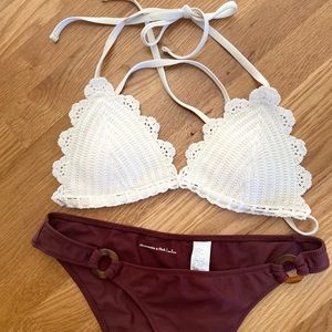 Abercrombie crochet bikini set small